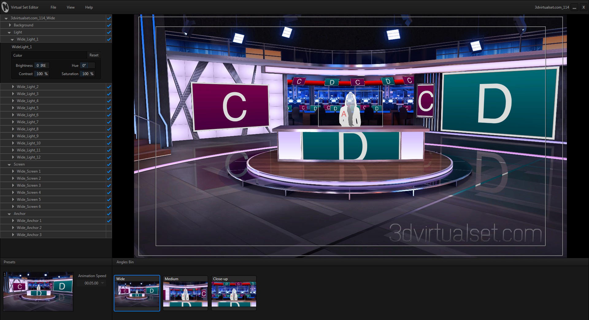 Virtual Studio 114 for NewTek TriCaster Virtual Set Editor Templates